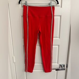 Athleta Ultra High Rise Elation 7/8 Legging - Cardinal Red & Oyster